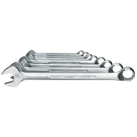 GEDORE Combination Wrench Set, 8 pcs., 8-19mm, Offset: 10 Degrees 1 B-080